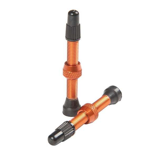 Stans Alloy Valve Stems - 44mm Pair Orange