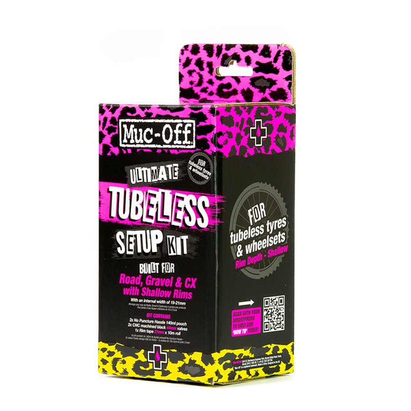 Muc-Off Ultimate Tubeless Kit - Road/Gravel/CX 21mm Tape  44mm Valves