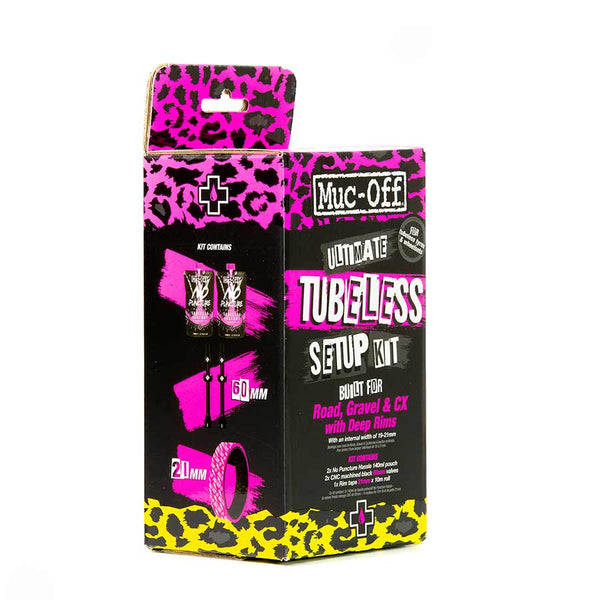 Muc-Off Ultimate Tubeless Kit - Road/Gravel/CX 21mm Tape  60mm Valves