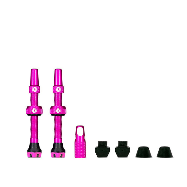 V2, Tubeless Valve, Presta, 44mm, Pink, Pair