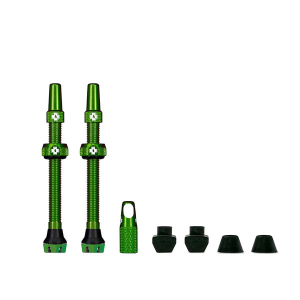 V2, Tubeless Valve, Presta, 60mm, Green, Pair