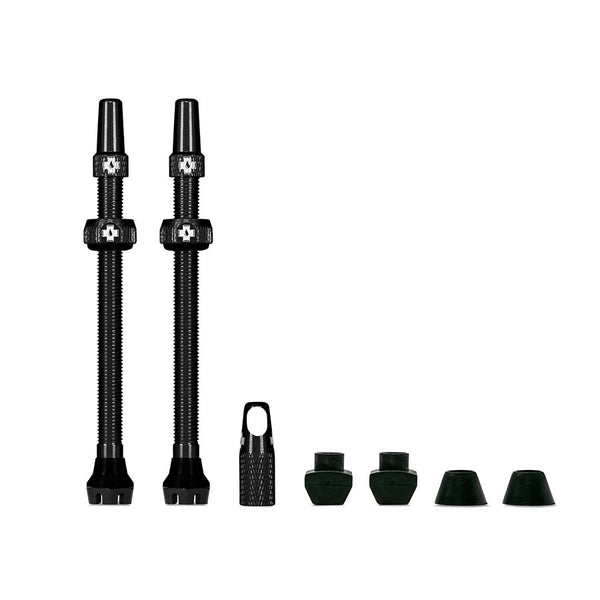 V2, Tubeless Valve, Presta, 80mm, Black, Pair