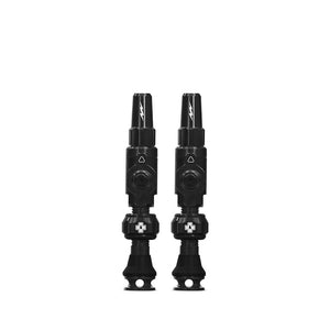 Small, Tubeless Valve, Presta, 30mm, Black, Pair