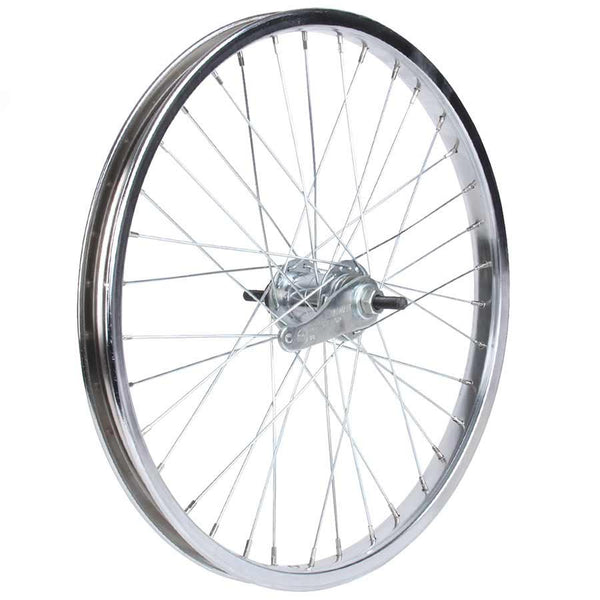 Rear Double Wall Wheel, 20'', Bolt-On 3/8'' x 110mm, Coaster Brake, Silver