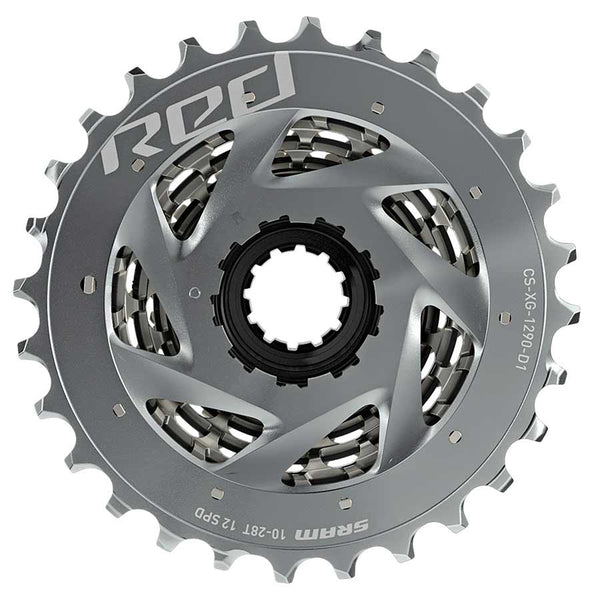 SRM XG-1290 Red 12-Speed Cassette 10-33T Silver