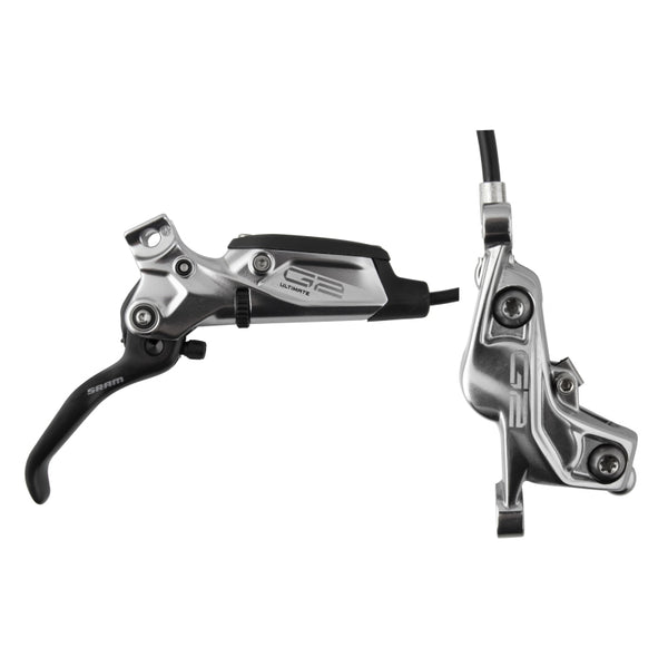 SRAM G2 Ultimate Disc Brake Lever - Front Hydraulic Post Mount Carbon Lever Titanium Hardware Polar Grey Anodized A2