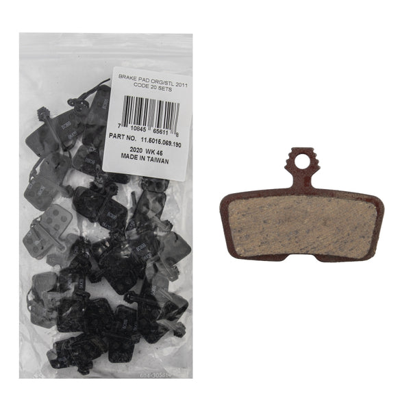 SRAM Disc Brake Pads - Organic Compound Steel Backed Quiet For Code/Code R/Code RSC/Guide RE Bulk Box of 20