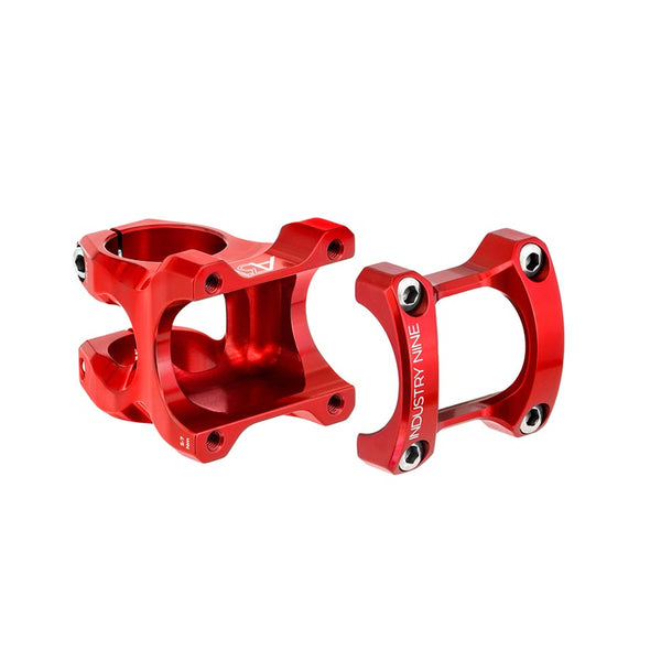 Industry Nine A318 Stem - 40mm 31.8mm Clamp +/-4.4 1 1/8" Aluminum Red