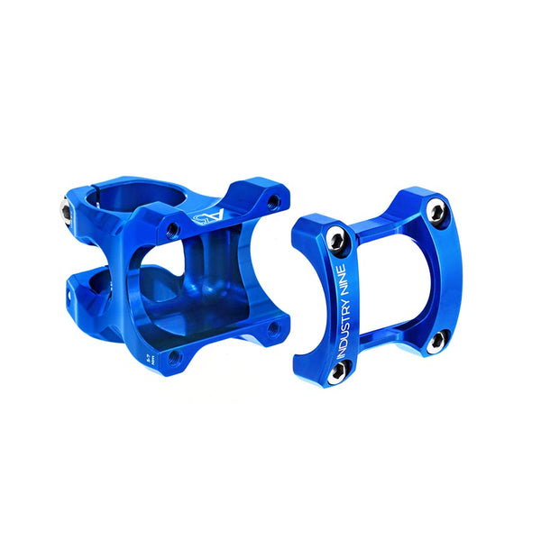 Industry Nine A318 Stem - 50mm 31.8mm Clamp +/-4.4 1 1/8" Aluminum Blue