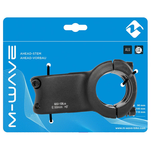 M-Wave, Handle, Stem, Diameter: 31.8mm, Length: 35mm, Steerer: 1-1/8'', 0°, Black