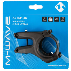 M-Wave, Astem, Stem, Diameter: 35mm, Length: 40mm, Steerer: 1-1/8'', ±12°, Black