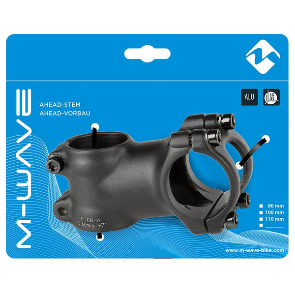 M-Wave, ST-M3.1, Stem, Diameter: 28.6mm, Length: 60mm, Steerer: 1-1/8'', ±7°, Black