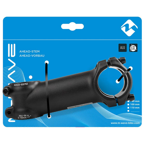 M-Wave, ST-M3.1, Stem, Diameter: 28.6mm, Length: 60mm, Steerer: 1-1/8'', ±7°, Black