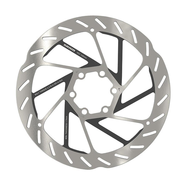 SRAM HS2 Disc Brake Rotor - 160mm 6-Bolt Rounded Silver/Black