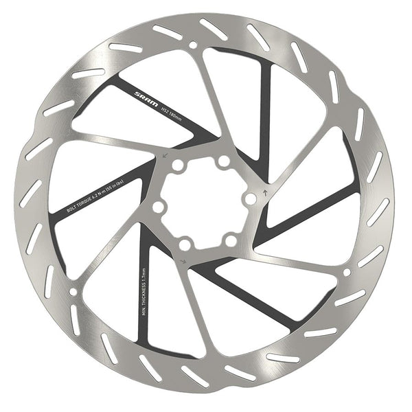 SRAM HS2 Disc Brake Rotor - 180mm 6-Bolt Rounded Silver/Black