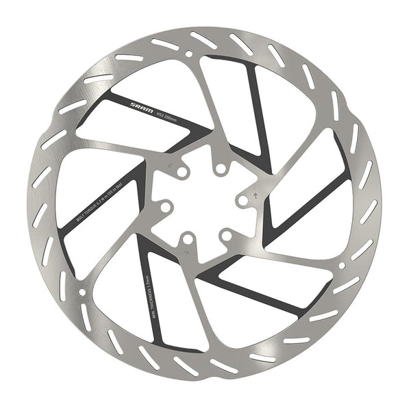 SRAM HS2 Disc Brake Rotor - 200mm 6-Bolt Rounded Silver/Black