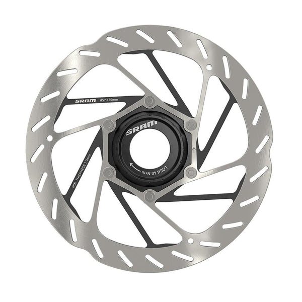 SRAM HS2 Disc Brake Rotor - 160mm Center Lock Rounded Silver/Black