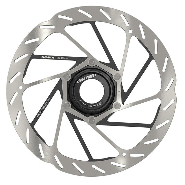 SRAM HS2 Disc Brake Rotor - 180mm Center Lock Rounded Silver/Black