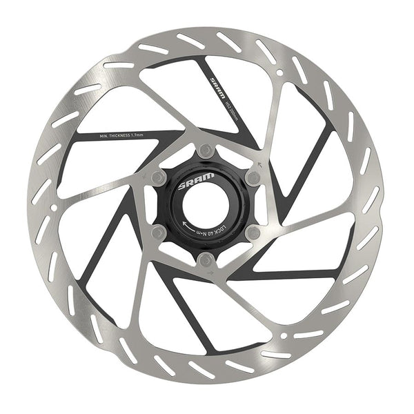 SRAM HS2 Disc Brake Rotor - 200mm Center Lock Rounded Silver/Black