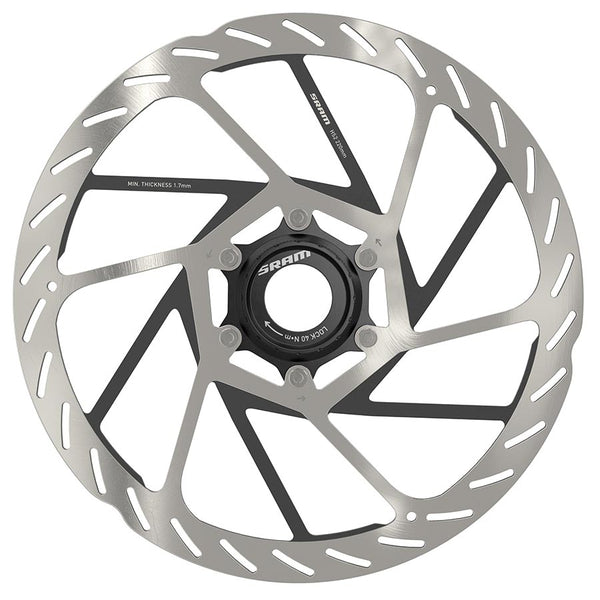 SRAM HS2 Disc Brake Rotor - 220mm Center Lock Rounded Silver/Black