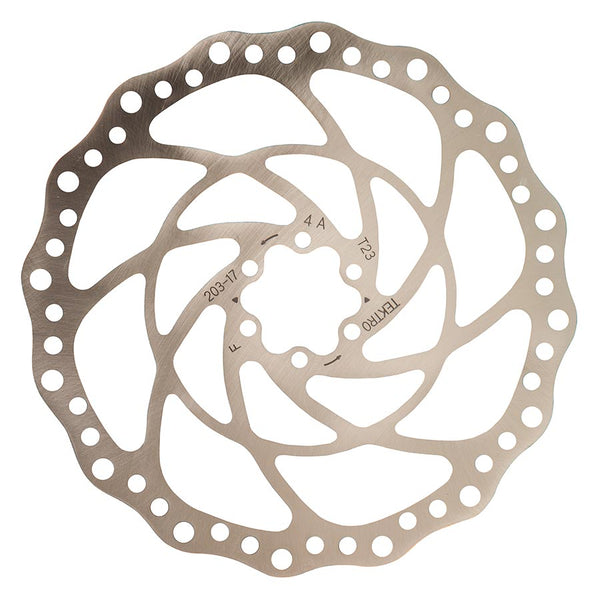 Tektro TR203-17 Disc Brake Rotor - 203mm 6-Bolt 2.3mm Thickness Silver