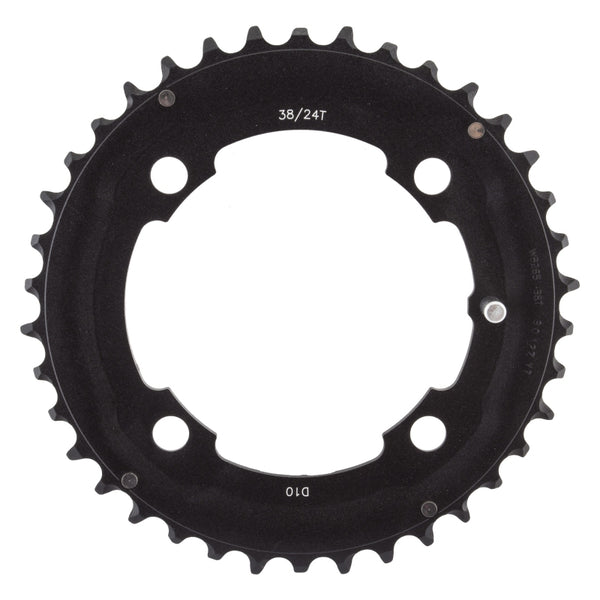 Full Speed Ahead MTB Pro Double Chainring - 38t 104 BCD 4-Bolt Aluminum D10 BLK