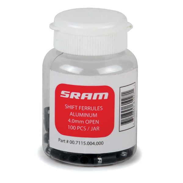 SRAM Shift Cable Housing Ferrules 4mm Open Black 100-count Jar