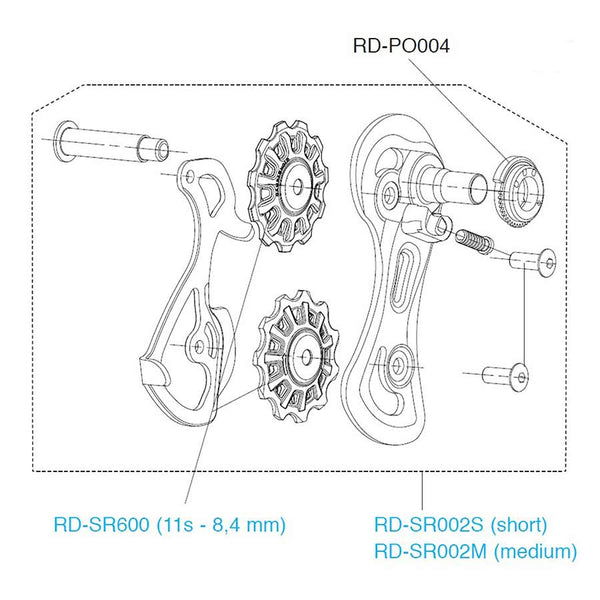 Campagnolo, RD-SR002S Rear derailleur cage, Short, For SR/RE