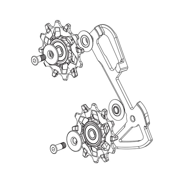 SRAM EX1 Rear Derailleur Pulley and Inner Cage Assembly - 8-Speed Black