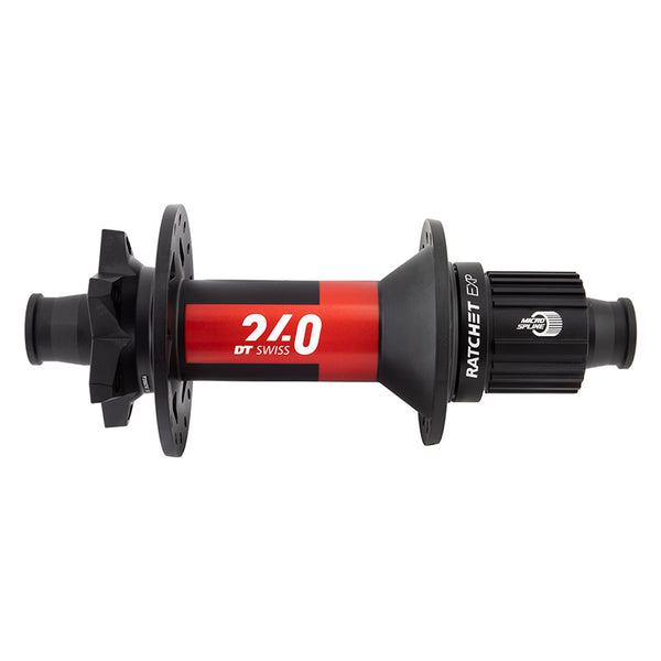 DT Swiss 240 EXP Rear Hub - 12 x 157mm 6-Bolt Micro Spline BLK/Red 32H 36pt