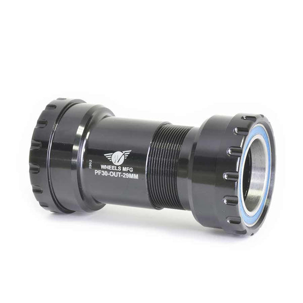 Wheels Manufacturing PressFit 30 Outboard Bottom Bracket 29mm Bearing ID SRAM DUB ABEC-3 Bearings BLK Cups