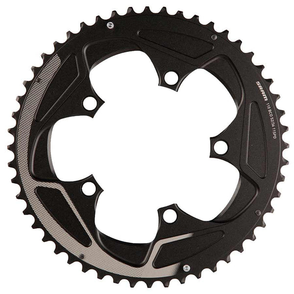 SRAM, 52T, 11sp, BCD: 110mm, 5 Bolts, Road X-Glide, Outer Chainring, For 36/52, Aluminum, Silver, 11.6218.016.000