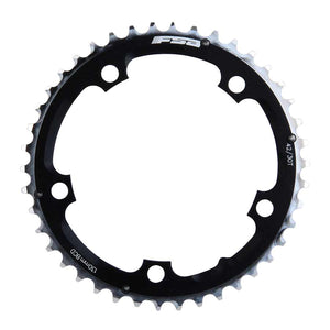 FSA, Pro Road Triple, 42T, 9sp, BCD: 130mm, 5 Bolt, Pro Road, Middle Chainring, For Shimano 9, Campagnolo 10, Aluminum, Black