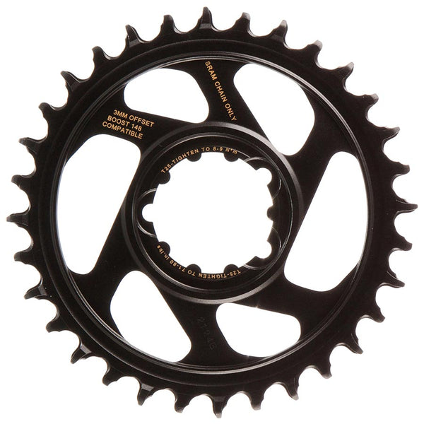 SRAM X-Sync 2 Eagle Direct Mount Chainring - 32 Tooth 3mm Boost Offset 12-Speed BLK Gold