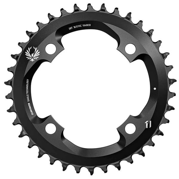 38 Chainring, 12sp, BCD: 104, Aluminum, Black