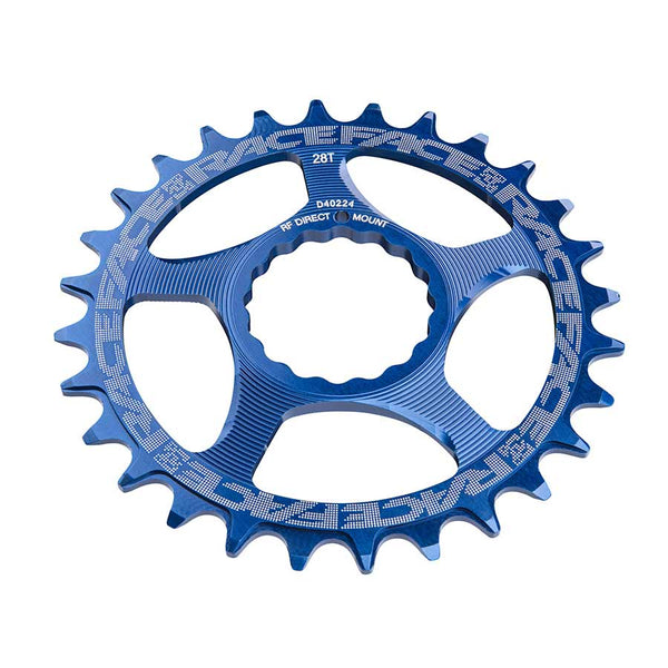 28T Chainring, 9-12sp, BCD: Direct Mount, 7075-T6 Aluminum, Blue