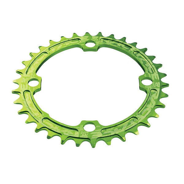 30T Chainring, 9-12sp, BCD: 104, 7075-T6 Aluminum, Green