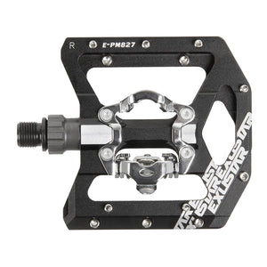 Exustar, E-PM827, Pedals, Body: Aluminum, Spindle: Cr-Mo, 9/16'', Black