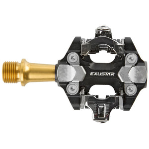 Exustar, E-PM222Ti, Pedals, Body: Aluminum, Spindle: Titanium, 9/16'', Black