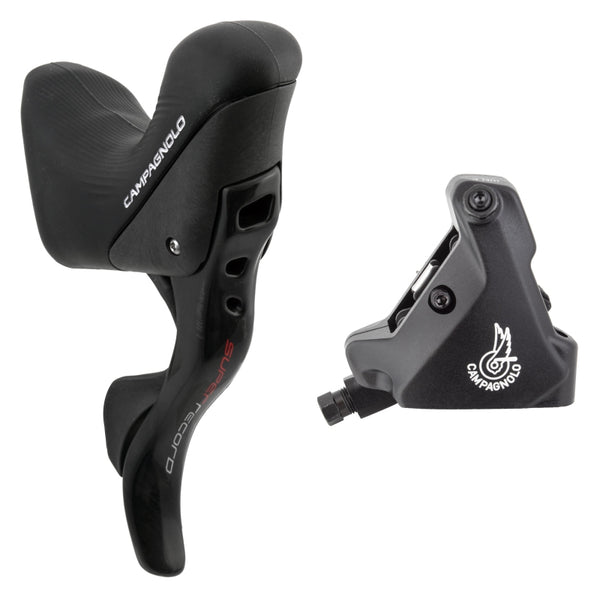 Campagnolo Super Record Ergopower Hydraulic Brake/Shift Lever Disc Caliper - Right/Rear 12-Speed 140mm Flat Mount Caliper BLK