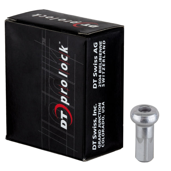 DT Swiss Pro Lock Aluminum Nipples: 2.0 x 12mm Silver Box of 100