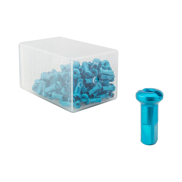 DT Swiss Standard Spoke Nipples - Aluminum 2.0 x 12mm Turquoise Box of 100