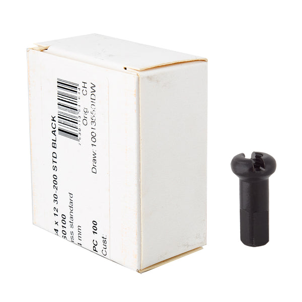 DT Swiss Standard Brass Nipples: 2.34 x 12mm Black Box of 100