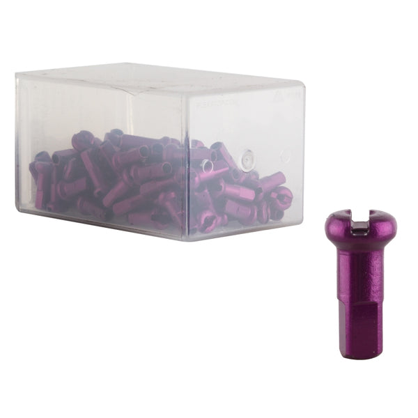 DT Swiss Standard Spoke Nipples - Aluminum 2.0 x 12mm Purple Box of 100