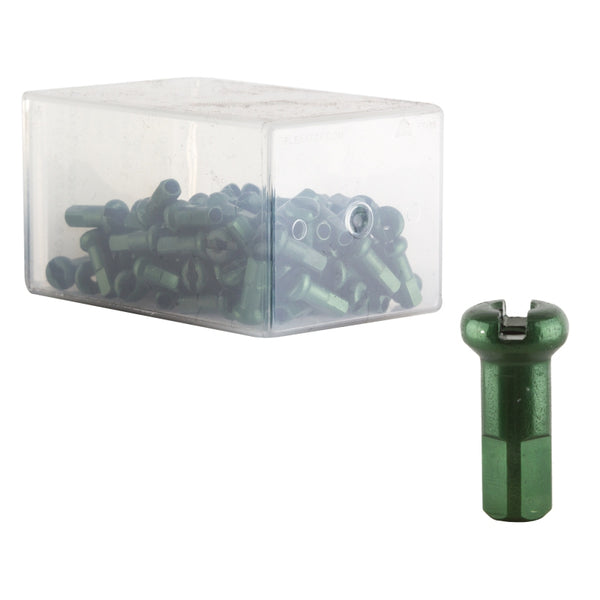 DT Swiss Standard Spoke Nipples - Aluminum 2.0 x 12mm Green Box of 100