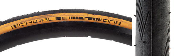 Schwalbe One Tire - 700 x 25 Tubeless Folding BLK/Tan Performance Line RaceGuard Addix