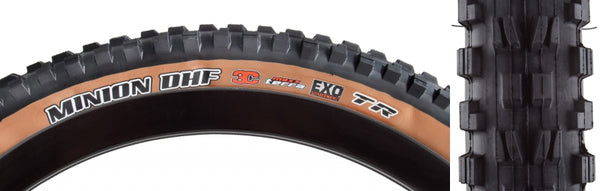 Maxxis Minion DHF Tire - 27.5 x 2.30 Tubeless Folding BLK/Dark Tan 3C MaxxTerra EXO