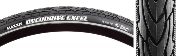 Maxxis Overdrive Excel Tire 700x40C Wire Clincher Single SilkShield Reflective 60TPI Black