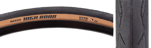 Maxxis High Road Tire - 700 x 25 Clincher Folding Black/Tan HYPR ZK