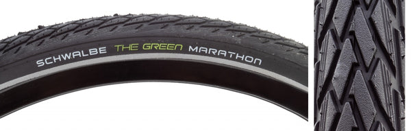 Schwalbe Green Marathon Tire - 26 x 1.50 Clincher Wire BLK/Reflective Performance Line GreenGuard TwinSkin Addix